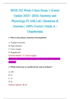 BIOS 242 Exam 2026-2027 QUESTIONS AND ANSWERS ALREADY GRADED A&plus;&period;&NewLine;100&percnt; Verified Solutions &vert; Updated Per Latest Guidelines &vert; Graded A&plus;