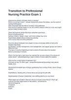 Transition to Professional Nursing Practice Exam 1&period; Questions and Answers Graded A&plus;