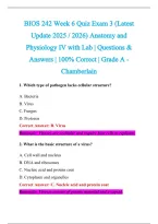 BIOS 242 Exam 2026-2027 QUESTIONS AND ANSWERS ALREADY GRADED A&plus;&period;&NewLine;100&percnt; Verified Solutions &vert; Updated Per Latest Guidelines &vert; Graded A&plus;