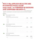 WGU C784 Applied Healthcare Statistics&colon; 2026 FINAL ASSESSMENT EXAM &vert; 70 Questions with A&plus; Solutions &vert; Western Governors University &vert; 100&percnt; Original & Verified&NewLine;