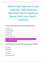 BIOS 242 Exam 2026-2027 QUESTIONS AND ANSWERS ALREADY GRADED A&plus;&period;&NewLine;100&percnt; Verified Solutions &vert; Updated Per Latest Guidelines &vert; Graded A&plus;