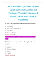BIOS 242 Exam 2026-2027 QUESTIONS AND ANSWERS ALREADY GRADED A&plus;&period;&NewLine;100&percnt; Verified Solutions &vert; Updated Per Latest Guidelines &vert; Graded A&plus;