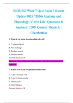 BIOS 242 Exam 2026-2027 QUESTIONS AND ANSWERS ALREADY GRADED A&plus;&period;&NewLine;100&percnt; Verified Solutions &vert; Updated Per Latest Guidelines &vert; Graded A&plus;