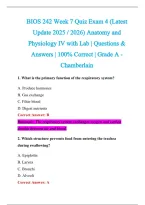 BIOS 242 Exam 2026-2027 QUESTIONS AND ANSWERS ALREADY GRADED A&plus;&period;&NewLine;100&percnt; Verified Solutions &vert; Updated Per Latest Guidelines &vert; Graded A&plus;