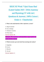 BIOS 242 Exam 2026-2027 QUESTIONS AND ANSWERS ALREADY GRADED A&plus;&period;&NewLine;100&percnt; Verified Solutions &vert; Updated Per Latest Guidelines &vert; Graded A&plus;