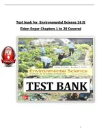 Test bank for  Environmental Science 16&sol;E &NewLine;Eldon Enger Chapters 1 to 20 Covered 