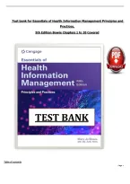  Test bank for Essentials of Health Information Management Principles and &NewLine;Practices&comma; &NewLine;5th Edition Bowie Chapters 1 to 10 Covered