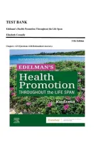 Test Bank for Health Promotion Throughout the Life Span 11th Edition by Carole Lium Edelman &ndash; Complete Chapters 1&ndash;25 Questions with Rationalized Answers