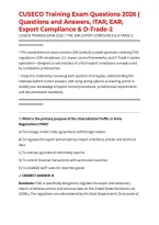 CUSECO Training Exam Questions 2026 &vert; Questions and Answers&comma; ITAR&comma; EAR&comma; Export Compliance & D-Trade-2