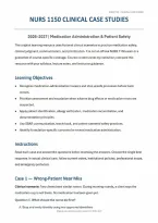 NURS 1150 &lpar;PDF&rpar; &vert; 2026-2027 &vert; University of Toledo &vert; Clinical Case Studies&comma; Medication Administration & Patient Safety