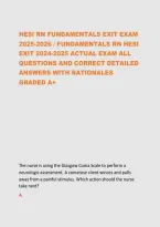 Hesi Rn Fundamentals Exit Exam &NewLine;2025-2026 &sol; Fundamentals Rn Hesi &NewLine;Exit 2024-2025 Actual Exam All &NewLine;Questions And Correct Detailed &NewLine;Answers With Rationales &NewLine;Graded A&plus;