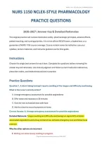 NURS 1150 &lpar;PDF&rpar; &vert; 2026-2027 &vert; University of Toledo &vert; NCLEX Pharmacology Practice Questions&comma; Answers & Rationales