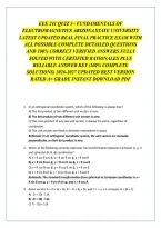 Eee 241 Quiz 3&ndash; Fundamentals Of Electromagnetics Arizona State University Latest Updated Real Final Practice Exam With All Possible Complete Detailed Questions And 100&percnt; Correct Verified Answers Fully Solved With Certified Rationales Plus Reliable Answer K
