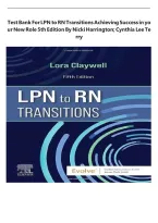 Test bank for lpn to rn transitions achieving success in your new role 5th edition by nicki harrington cynthia lee terry 2