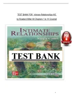 TEST BANK FOR  Intimate Relationships 9&sol;E  &NewLine;by Rowland Miller All Chapters 1 to 14 Covered