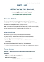 NURS 1150 Midterm Exam &lpar;PDF&rpar; &vert; 2026-2027 &vert; University of Toledo &vert; Pharmacology Questions&comma; Answers & Rationales