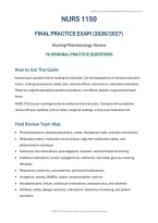 NURS 1150 Final Exam &lpar;PDF&rpar; &vert; 2026-2027 &vert; University of Toledo &vert; Nursing Pharmacology Review & Practice Exam