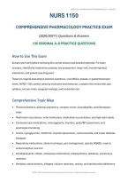 NURS 1150 Pharmacology Exam &lpar;PDF&rpar; &vert; 2026-2027 &vert; University of Toledo &vert; Practice Questions & Answers