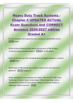 Heavy Duty Truck Systems -&NewLine;Chapter 4 UPDATED ACTUAL&NewLine;Exam Questions and CORRECT&NewLine;Answers 2026&sol;2027 edition&NewLine;Graded A&plus;&NewLine;Pretrip and post-trip inspections are a primary responsibility of the&colon; -&NewLine;driver&NewLine;Which of the following helps reduce the amount of PM 