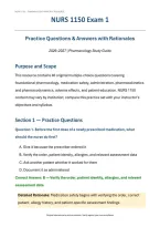 NURS 1150 Exam 1 &lpar;PDF&rpar; &vert; 2026-2027 &vert; University of Toledo &vert; Practice Questions&comma; Answers & Rationales