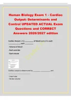 Human Biology Exam 1 - Cardiac&NewLine;Output&colon; Determinants and&NewLine;Control UPDATED ACTUAL Exam&NewLine;Questions and CORRECT&NewLine;Answers 2026&sol;2027 edition&NewLine;Cardiac Output is the &lowbar;&lowbar;&lowbar;&lowbar;&lowbar;&lowbar;&lowbar;&lowbar;&lowbar; of blood ejected by each&NewLine;&lowbar;&lowbar;&lowbar;&lowbar;&lowbar;&lowbar;&lowbar;&lowbar;&lowbar;&lowbar;&lowbar;&lowbar;&lowbar; each &lowbar;&lowbar;&lowbar;&lowbar;&lowbar;&lowbar;&lowbar;&lowbar;&lowbar;&NewLine;- Volume of blood&NewLine;- Each vent