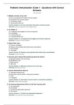 Pediatric Immunization&colon; Exam 1 - Questions with Correct&NewLine;Answers