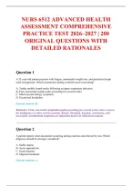 NURS Exam 2026-2027 QUESTIONS AND ANSWERS ALREADY GRADED A&plus;&period;&NewLine;100&percnt; Verified Solutions &vert; Updated Per Latest Guidelines &vert; Graded A&plus;