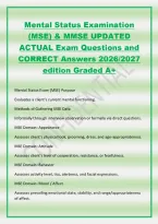 Cardiovascular NCLEX Exam questions and answers Graded A&plus;&vert; latest update Which of the following are most likely to be early signs of cardiac problems in older persons&quest; &lpar;Select all that apply&period;&rpar; Mental status changes Agitation Frequent falls Sudden c