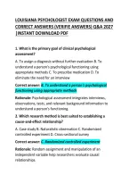 Louisiana Psychologist Exam Questions and Correct Answers 2026 &ndash; Complete Practice Test and Study Guide