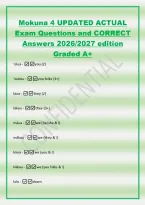 Mokuna 4 UPDATED ACTUAL&NewLine;Exam Questions and CORRECT&NewLine;Answers 2026&sol;2027 edition&NewLine;Graded A&plus;