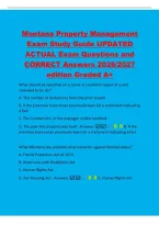 Montana Property Management&NewLine;Exam Study Guide UPDATED&NewLine;ACTUAL Exam Questions and&NewLine;CORRECT Answers 2026&sol;2027&NewLine;edition Graded A&plus;&NewLine;What should be specified on a move-in condition report of a unit&NewLine;intended to be let&quest;&NewLine;A&period; The number of deductions from the pri