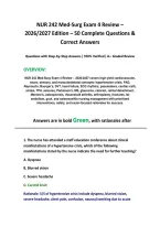 NUR 242 Med-Surg Exam 4 Review &ndash;&NewLine;2026&sol;2027 Edition &ndash; 50 Complete Questions &&NewLine;Correct Answers