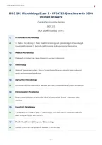 BIOS 242 Microbiology Exam 1 &ndash; UPDATED Questions with 100&percnt;&NewLine;Verified Answers
