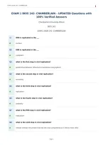 EXAM 1 BIOS 242- CHAMBERLAIN &ndash; UPDATED Questions with&NewLine;100&percnt; Verified Answers