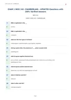 EXAM 1 BIOS 242- CHAMBERLAIN &ndash; UPDATED Questions with&NewLine;100&percnt; Verified Answers