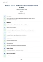 BIOS 242 Exam 1 &ndash; UPDATED Questions with 100&percnt; Verified&NewLine;Answers