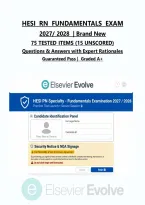 HESI RN Fundamentals Exam &vert;2027&sol;2028 &vert; Newly Released &vert; Actual Exam &vert; 75 Tested Items &lpar;15 Unscored&rpar; &vert; NCLEX Style Q&A &vert; Guaranteed Pass  &vert; A&plus; Graded&NewLine;&NewLine;