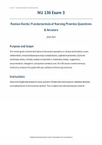 NU 136 Exam 3 &lpar;PDF&rpar; &vert; 2026-2027 &vert; Galen College of Nursing &vert; Fundamentals Review&comma; Questions & Answers