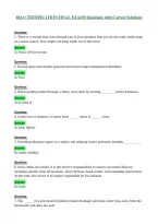 BQA CERTIFICATION FINAL EXAMS Questions with Correct Solutions