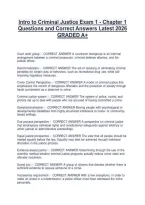 Intro to Criminal Justice Exam 1 - Chapter 1 Questions and Correct Answers Latest 2026 GRADED A&plus;&period;