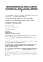 Introduction to Criminal Justice Exam with Questions and Correct Answers Chapter 1-4&period;