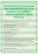 NR 565 Final Exam Study Guide&NewLine;2027 UPDATED ACTUAL Exam&NewLine;Questions and CORRECT&NewLine;Answers 2026&sol;2027 edition&NewLine;Graded A&plus;