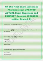 NR 565 Final Exam &lpar;Advanced&NewLine;Pharmacology&rpar; UPDATED&NewLine;ACTUAL Exam Questions and&NewLine;CORRECT Answers 2026&sol;2027&NewLine;edition Graded A&plus;