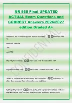 NR 565 Final UPDATED&NewLine;ACTUAL Exam Questions and&NewLine;CORRECT Answers 2026&sol;2027&NewLine;edition Graded A&plus;&NewLine;What labs are used to diagnose thyroid problems&quest; - Free and total&NewLine;T3&NewLine;Free and total T4&NewLine;TSH&NewLine;Anti-TPO
