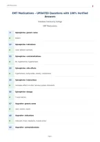 EMT 104 Medications &ndash; UPDATED Questions with 100&percnt; Verified&NewLine;Answers