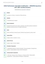EXOS Performance Specialist Certification &ndash; UPDATED Questions&NewLine;with 100&percnt; Verified Answers