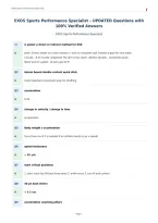 EXOS Sports Performance Specialist &ndash; UPDATED Questions with&NewLine;100&percnt; Verified Answers
