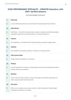 EXOS PERFORMANCE SPECIALIST &ndash; UPDATED Questions with&NewLine;100&percnt; Verified Answers