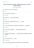 Clinical Presentation of EXOs &ndash; UPDATED Questions with 100&percnt;&NewLine;Verified Answers