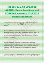 NR 565 Quiz &num;2 UPDATED&NewLine;ACTUAL Exam Questions and&NewLine;CORRECT Answers 2026&sol;2027&NewLine;edition Graded A&plus;&NewLine;In the treatment of atrial fibrillation&comma; what is the preferred method for&NewLine;improving ventricular pumping&quest; -long-term therapy with a beta&NewLine;blocker&NewLine;A patient w